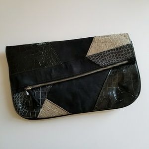 Black & Creme Patchwork Clutch